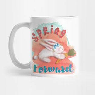 Spring Forward Watercolor Rabbit Mug